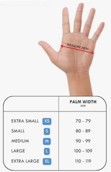 Größen der Clara-Handschuhe